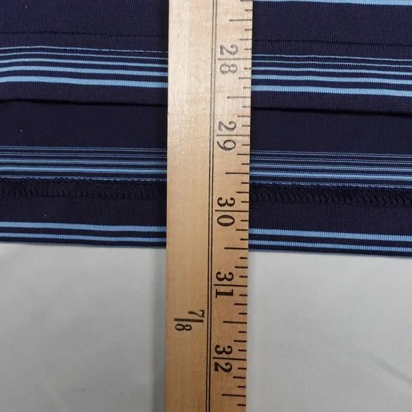 Adidas Climalite Golf Polo Shirt Men's Large Blue Pullover Striped Short Sleeves - Picture 4 of 7